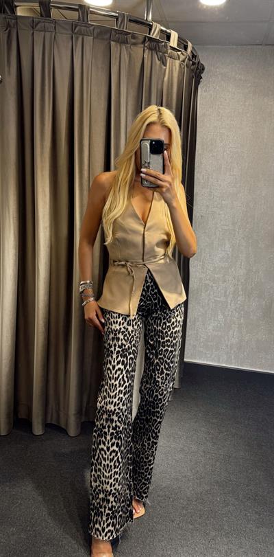 BOYUNDAN GEÇMELİ SIRT DEKOLTELİ YELEK CAMEL