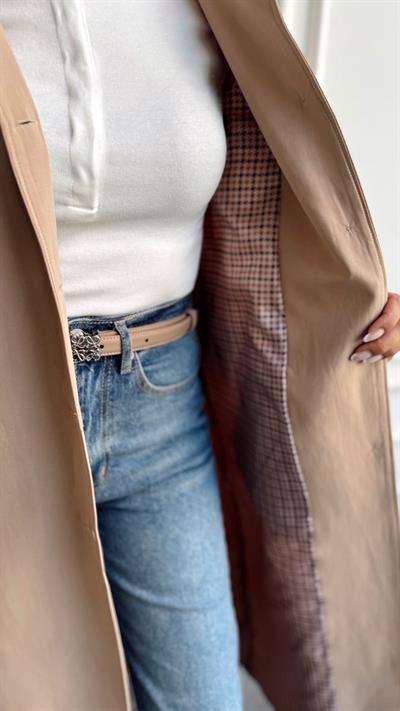 CAMEL KOL KATLAMALI TRENÇ