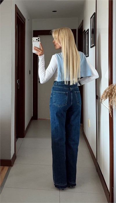 ÇİFT FERMUARLI PAÇASI YIRTMAÇLI JEAN