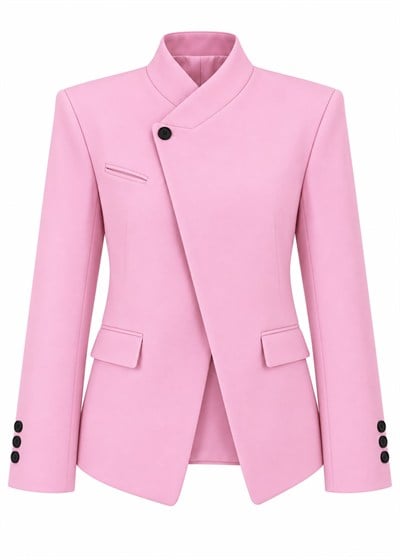 CORALİA PEMBE DİK YAKA DÜĞMELİ BLAZER CEKET