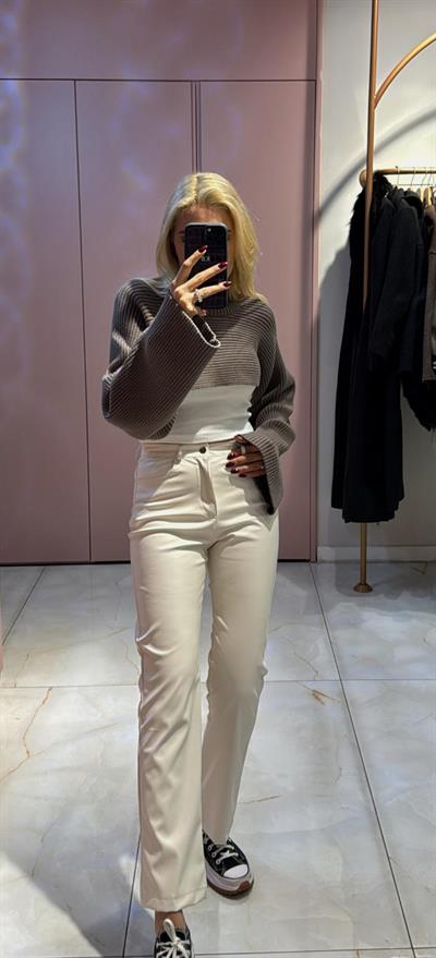 CROP KAZAK KAHVE