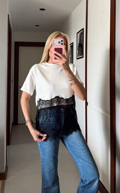 DANTELLİ CROP TSHİRT