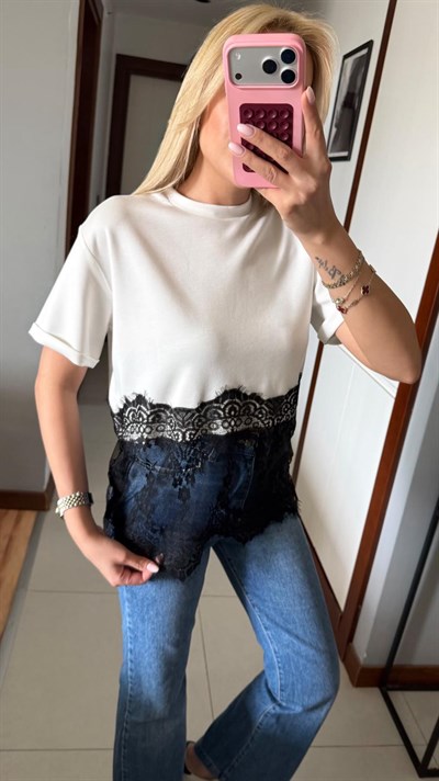DANTELLİ CROP TSHİRT