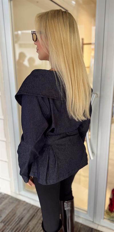 DENİM KEMERLİ GÖMLEK