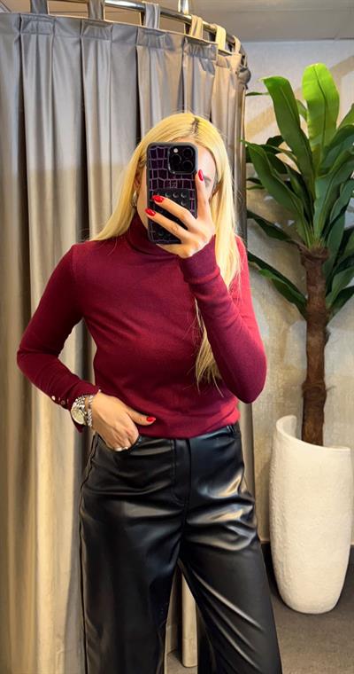 DİLVİN BALIKÇIYAKA KOLU DROPLU KAZAK BORDO