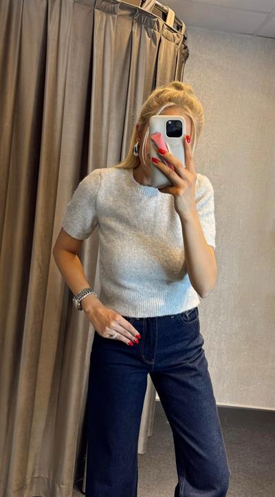 DİLVİN BİSİKLET YAKA KISA KOLLU TRİKO GRİ