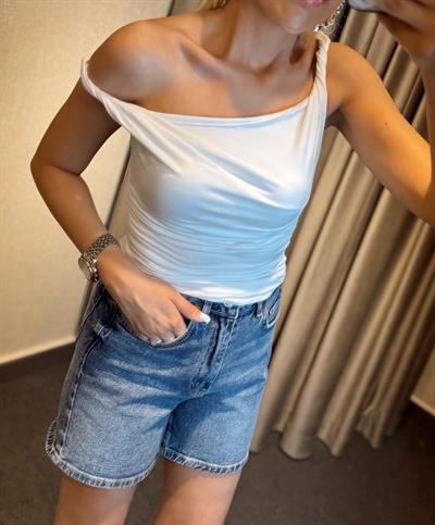 DİLVİN BÜKÜMLÜ ASKILI TOP BEYAZ