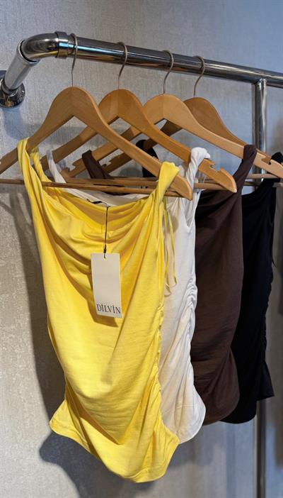 DİLVİN BÜKÜMLÜ ASKILI TOP SARI