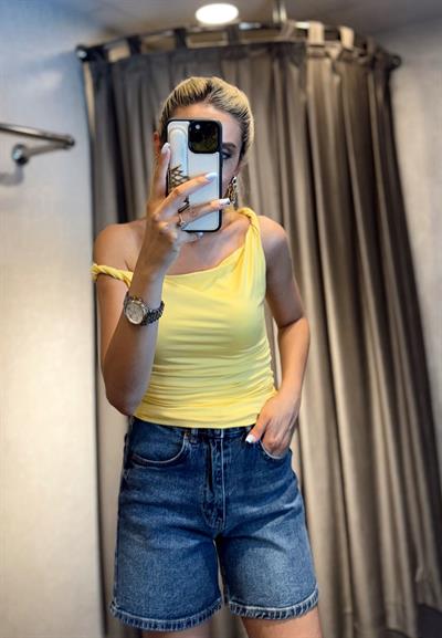 DİLVİN BÜKÜMLÜ ASKILI TOP SARI
