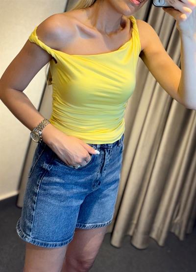 DİLVİN BÜKÜMLÜ ASKILI TOP SARI