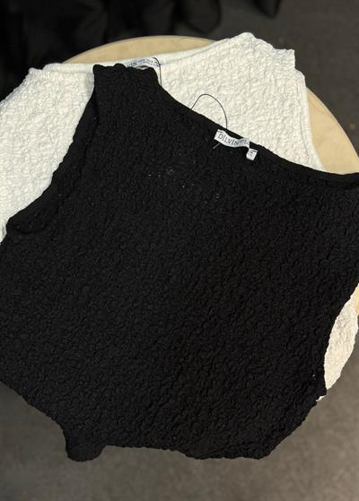 DİLVİN KAYIK YAKA DANTEL TOP EKRU