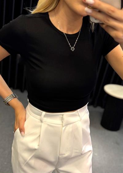 DİLVİN MODAL CROP SİYAH