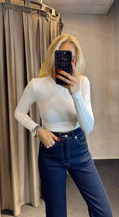 DİLVİN UZUN KOLLU CROP TOP EKRU