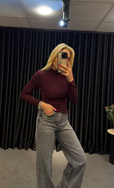 DRAPELİ YARIM BALIKÇI BLUZ BORDO