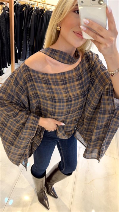 EKOSELİ FULARLI YARASA KOL PANÇO