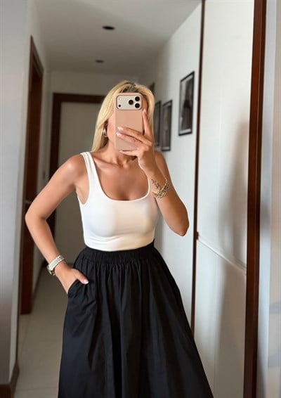 EKRU ASKILI ÇIT ÇITLI BODYSUİT