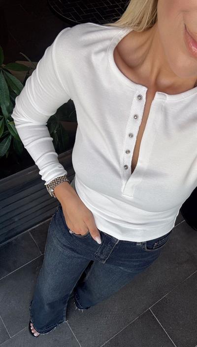 EKRU DİLVİN UZUN KOLLU ÇITÇIT DÜĞMELİ BODY