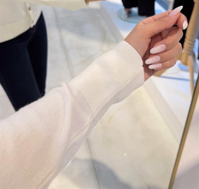 EKRU DÜĞMELİ BİSİKLET YAKA HIRKA