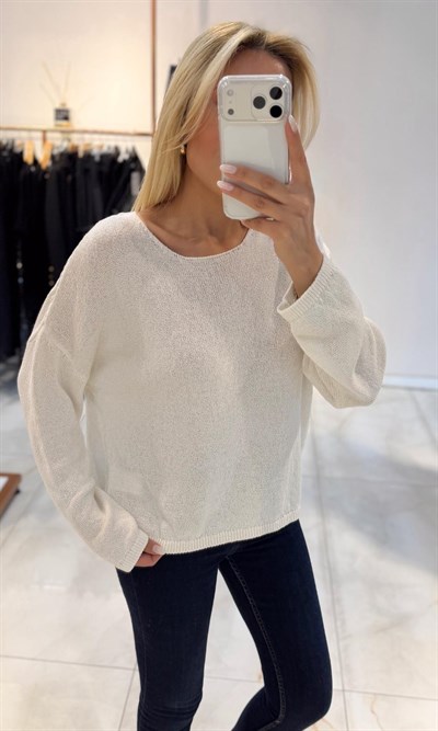 EKRU MERSERİZE UZUN KOLLU TRİKO