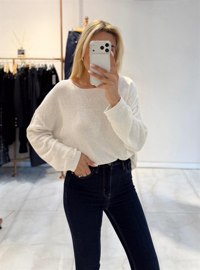 EKRU MERSERİZE UZUN KOLLU TRİKO