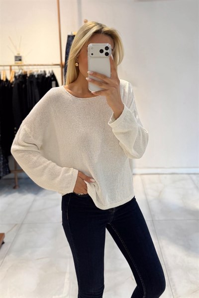 EKRU MERSERİZE UZUN KOLLU TRİKO