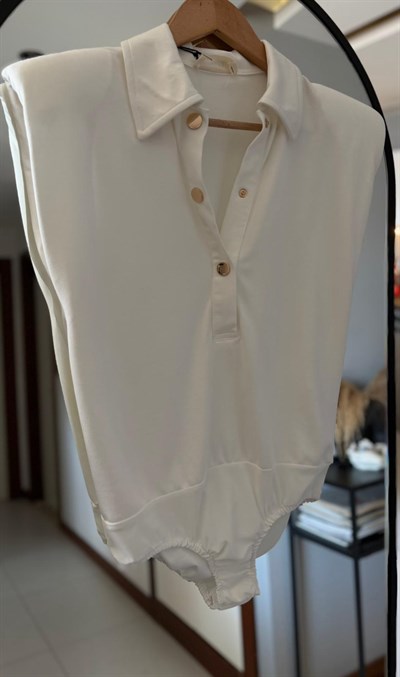 EKRU POLO YAKA BODYDSUİT