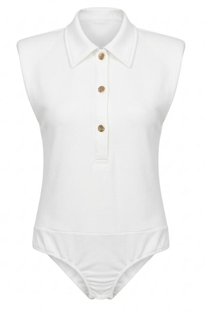 EKRU POLO YAKA BODYDSUİT