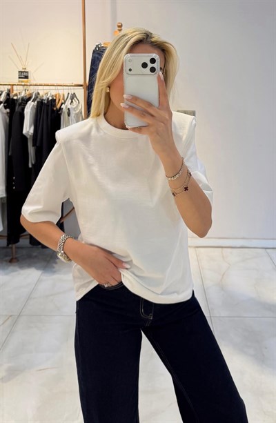 EKRU VATKALI BASİC T-SHİRT