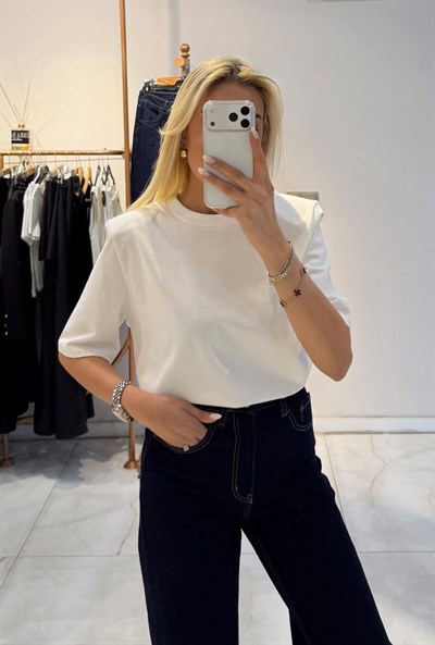 EKRU VATKALI BASİC T-SHİRT