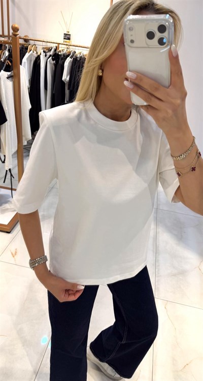 EKRU VATKALI BASİC T-SHİRT