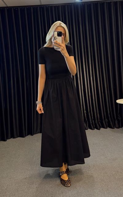 EMMA KISA KOL TSHİRT BALON ELBİSE SİYAH/SİYAH