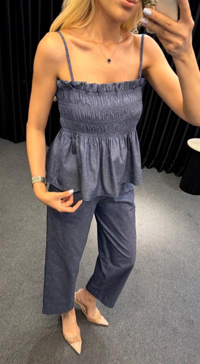 ESTER GİPE İKİLİ DENİM TAKIM MAVİ