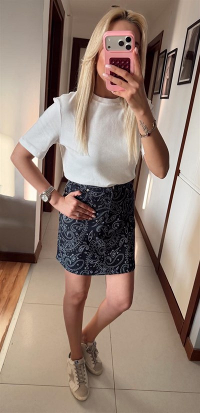 ETNİK DESEN DENİM ETEK