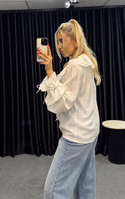 FIRFIRLI GÖMLEK BEYAZ