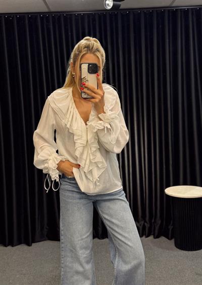 FIRFIRLI GÖMLEK BEYAZ