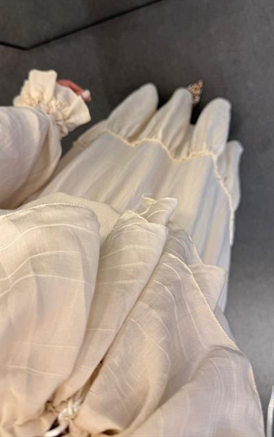 FIRFIRLI TASARIM MAXİ ELBİSE  BEJ