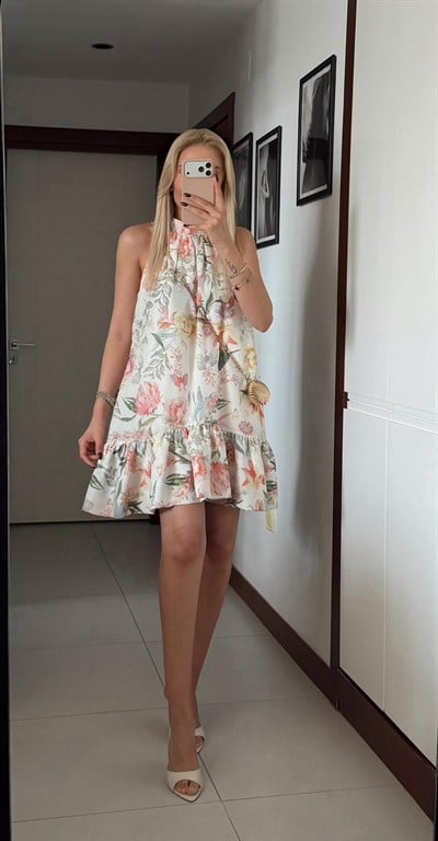 FLORAL DESENLİ ELBİSE
