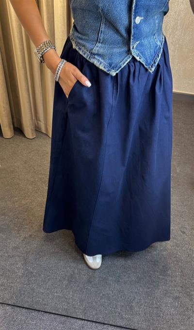 GABARDİN ETEK LACİVERT
