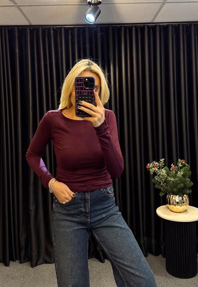 GENİŞ YAKA BODY BORDO
