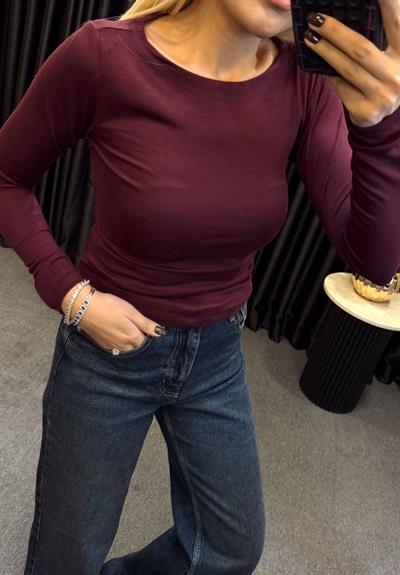 GENİŞ YAKA BODY BORDO