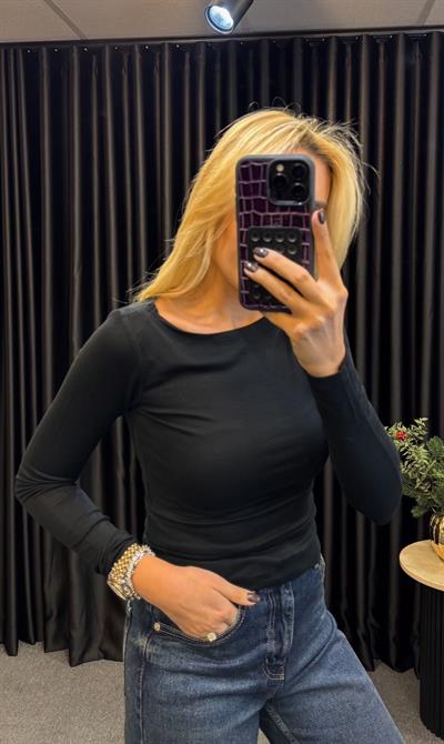 GENİŞ YAKA BODY SİYAH