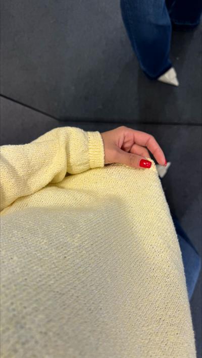 GENİŞ YAKA MERSERİZE BLUZ SARI