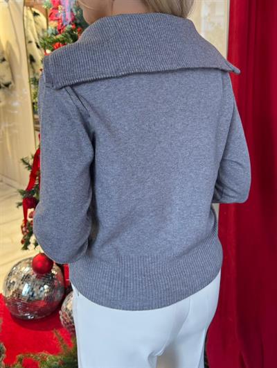 GRİ ÇİFT FERMUARLI TRİKO HIRKA