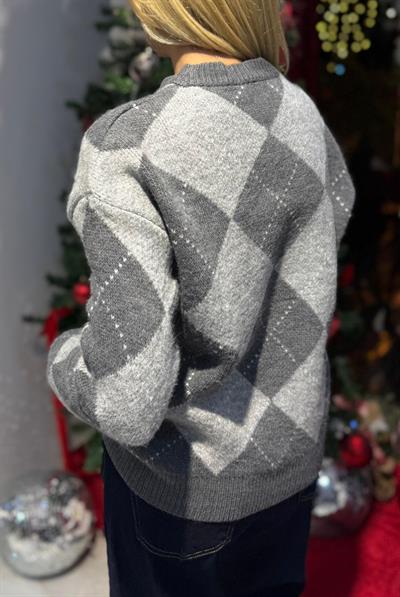 GRİ MARKA MODEL MD BAKLAVA DESENLİ KAZAK