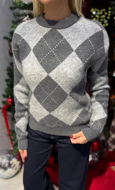 GRİ MARKA MODEL MD BAKLAVA DESENLİ KAZAK