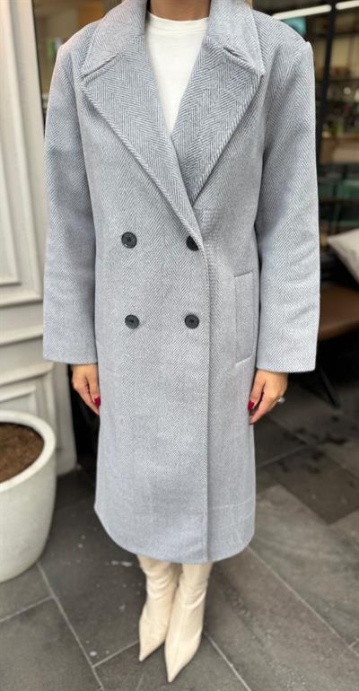 GRİ ORJ MARKA MASSİ BALIKSIRTI DESEN KABAN