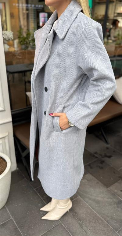 GRİ ORJ MARKA MASSİ BALIKSIRTI DESEN KABAN