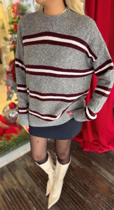 GRİ ŞERİT GEÇMELİ KAZAK