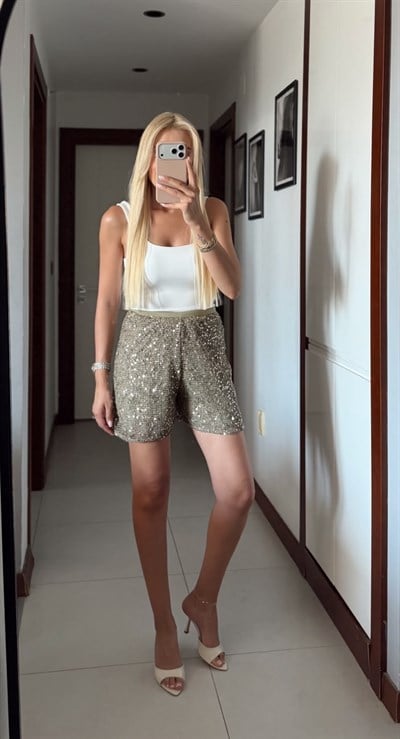 HAKİ ZR PULLU FİLE ŞORT