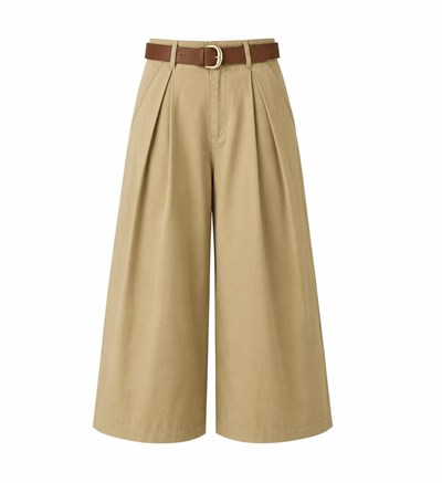 HAKİ ZR MODEL KEMERLİ CULOTTE PANTOLON